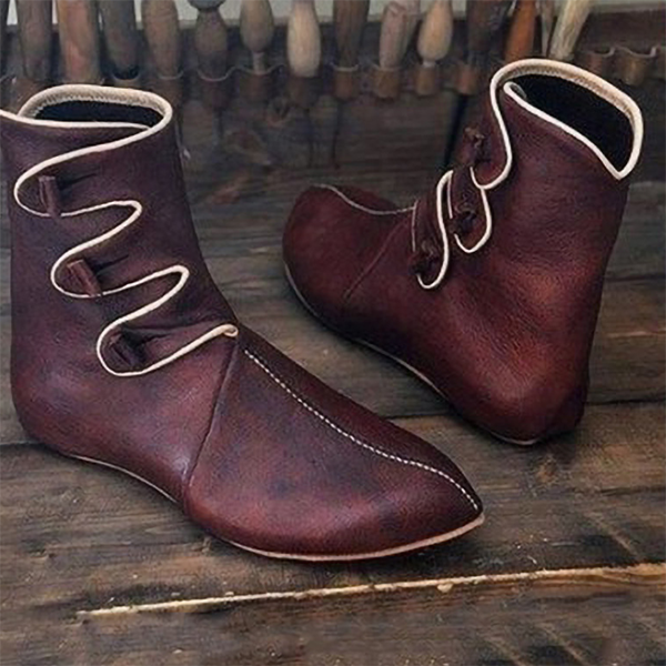 New Style Flat Pointed Toe Retro Simple Men's Boots