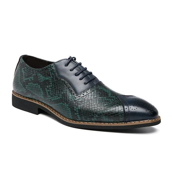 Snake Pattern Men's Casual Business Leather Shoes