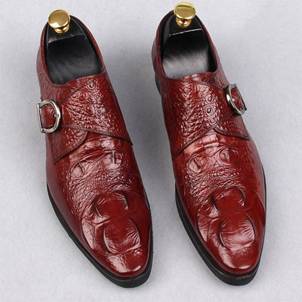 Men's Crocodile Texture Business Formal Wear Casual Leather Shoes