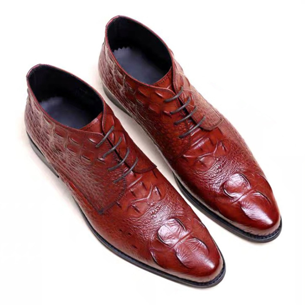 Men's Crocodile Texture Business Formal Wear Casual Leather Shoes