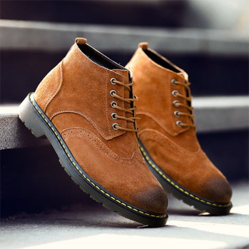 Trendy Brogues High-top Carved Outdoor Tooling Men's Boots