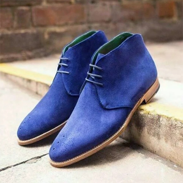 Trendy Low-heeled Suede Solid Color Men's Low-top Martin Boots