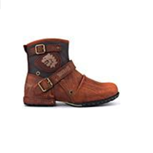 Fashion Trend New Round Toe Retro Men's Leather Boots