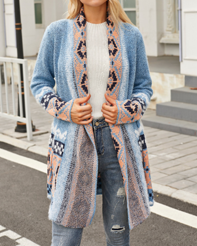Women's Bohemian  Midi Knitted Cardigan