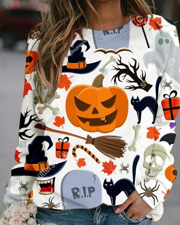 12 Colors Halloween Women's Print Sweatshirt