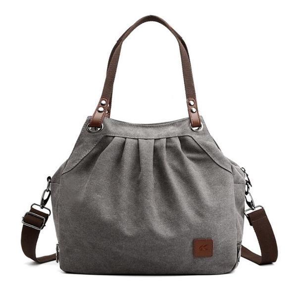 KVKY Women Canvas Tote Bag Casual Vintage  Large Capacity Handbag
