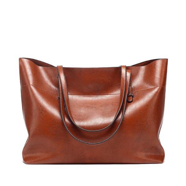 Women Leather Casual High Capacity Handbag Shopping Bag