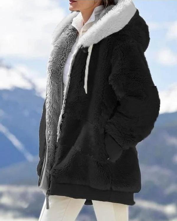New Solid Angora Furry Coat