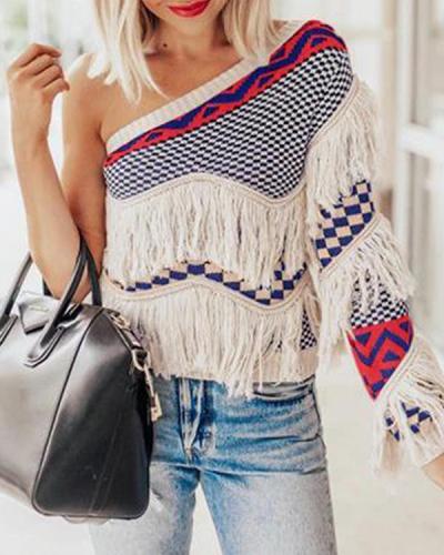 One Sleeve Cold Shoulder Sweater