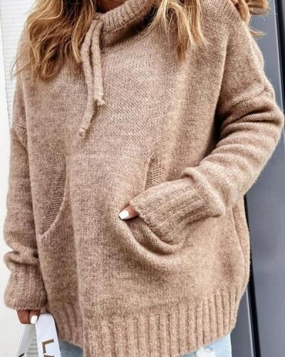 Long Sleeve Solid Acrylic Sweater