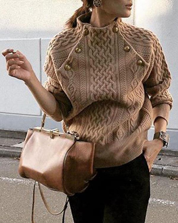 Trendy Round Neck Loose Pullover Sweater