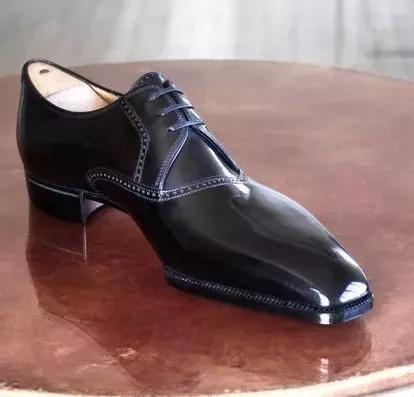 Classic Men's Pure Black Thin Waist Oxford Shoes