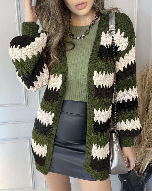 Women's Stripe Fashion Sweater Cardigan