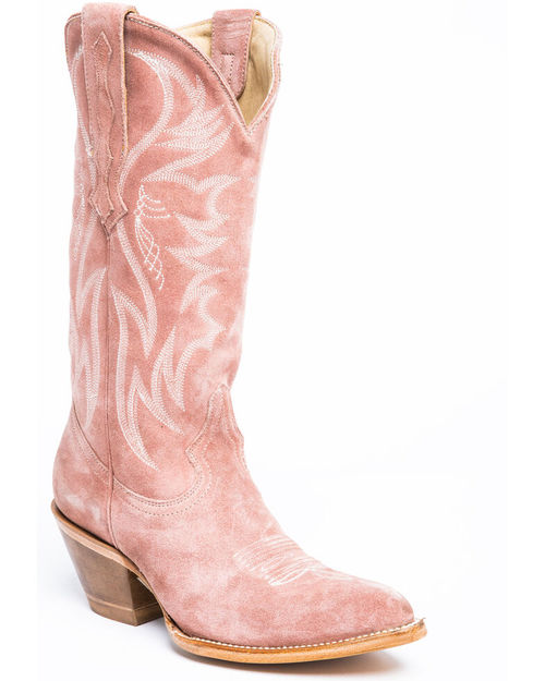 Pink Embroidered High Boots