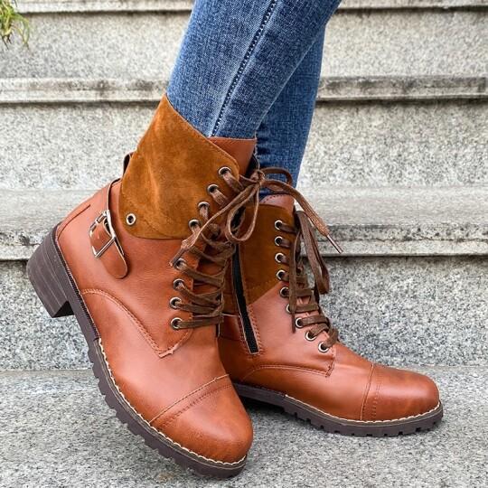 Chunky Heel  Leather All Season Tassel Boots
