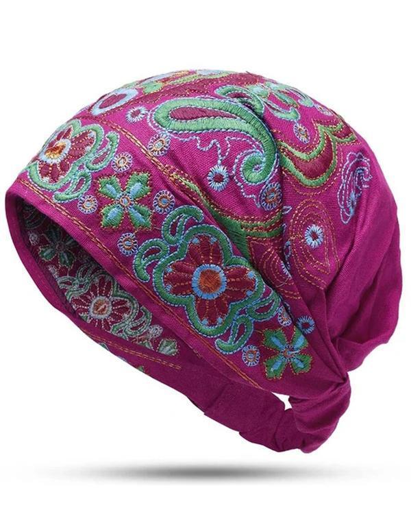 Womens Ethnic Style Embroidered Hats