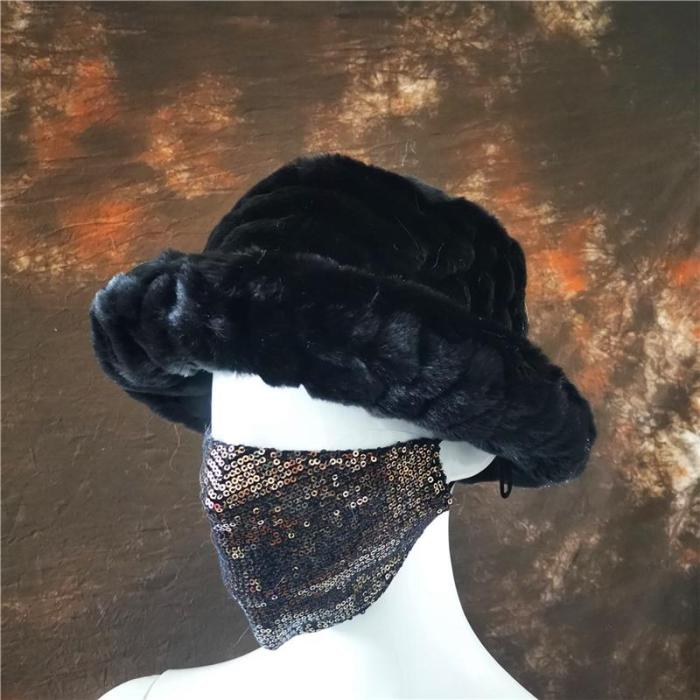 Fashion Autumn Winter Women Faux Fur Bucket Hat