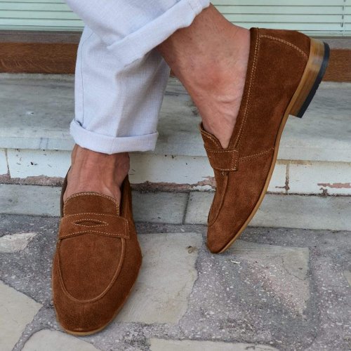 Jackson Suede Penny Loafers