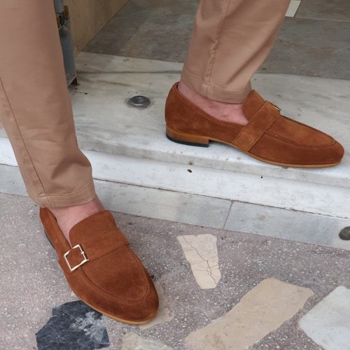 Bristol Brown Suede Buckle Loafers