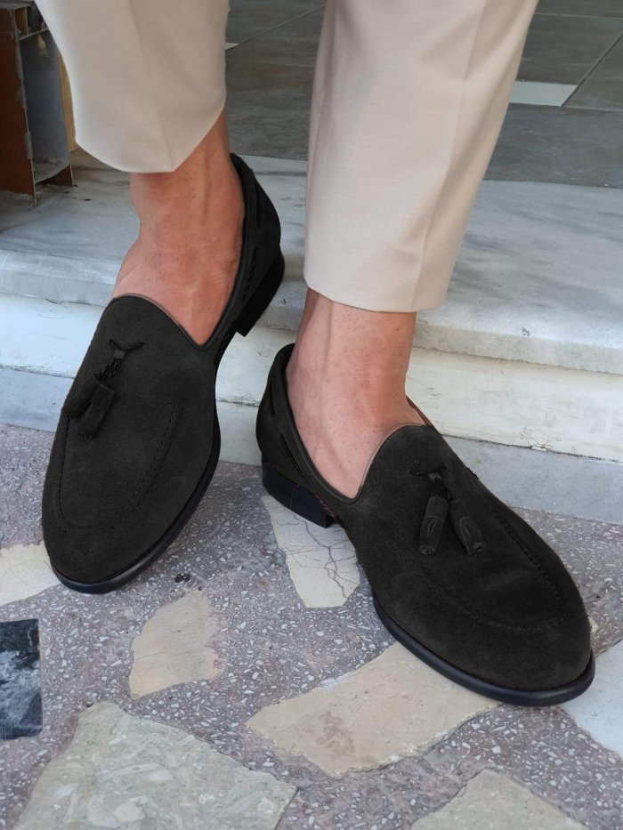 Cole Brown Suede Tassel Loafers