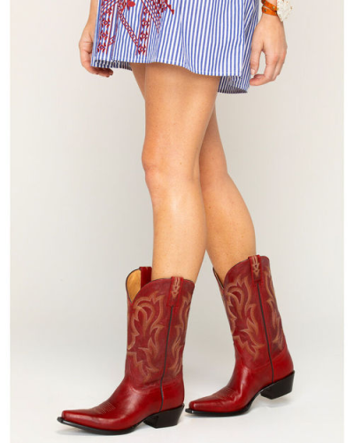 Leather Snip Toe Western Boots