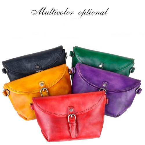 Retro Solid Color Leather Fashion Single Shoulder Bag