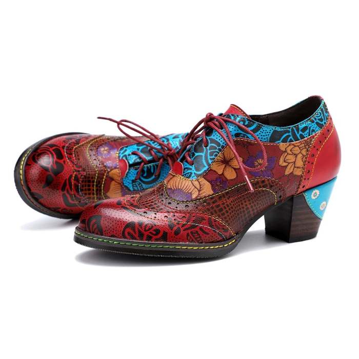 Floral Pattern Splicing Comfy Shoes