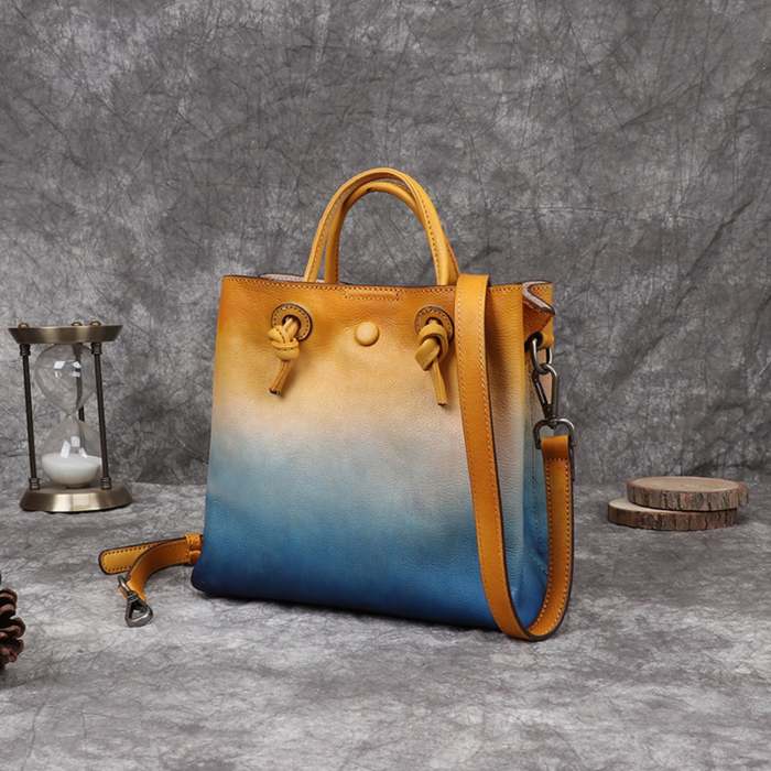 Vintage Handmade Soft Gradient Color Durable Handbag