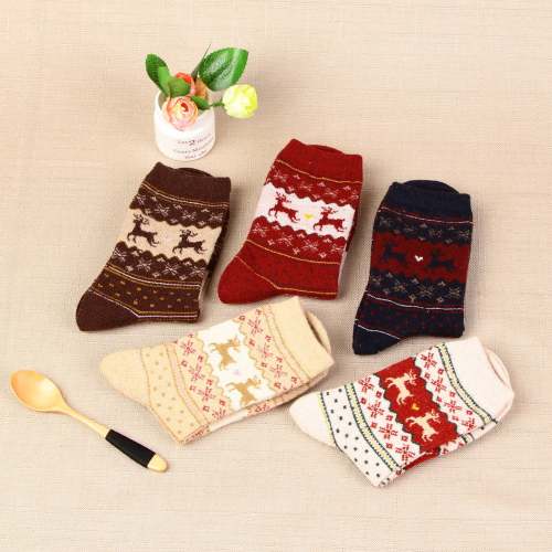 Wool Soft Christmas Deer Socks