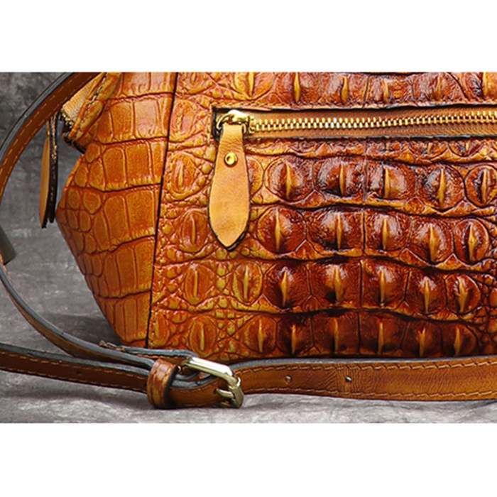Vintage Leather Fashion Crocodile Pattern Shell Bag