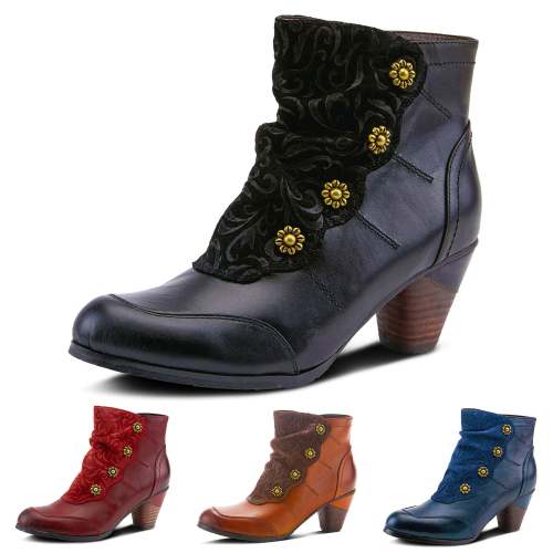 Leather Handmade Ankle Boots (5 COLORS)