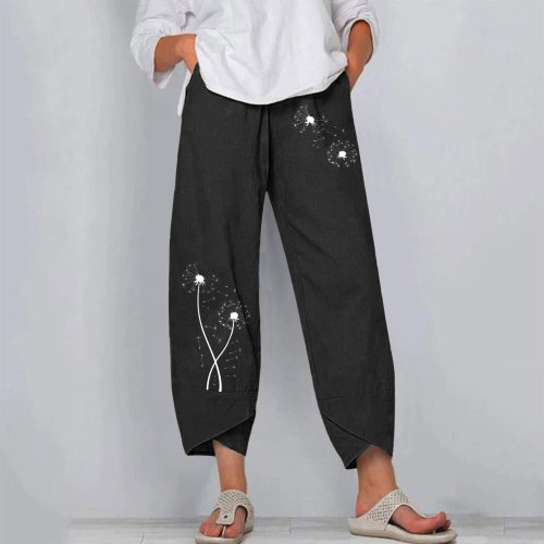 Women's Loose Print Wide Leg Pants