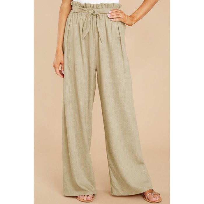 Women's Solid Color Casual Loose Cotton Linen Pants