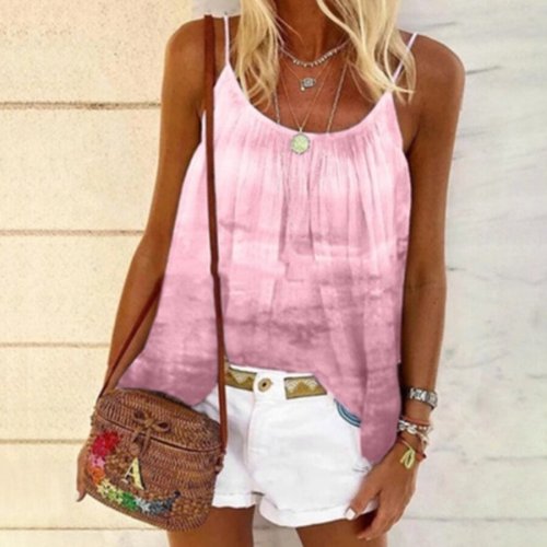 Ladies Tie Dye Crinkle Camisole