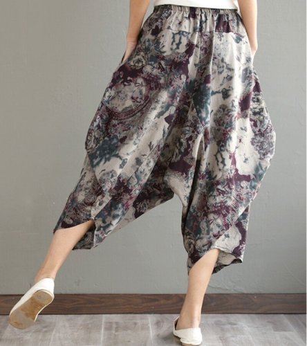 Ethnic Printed Women's Cropped Trousers