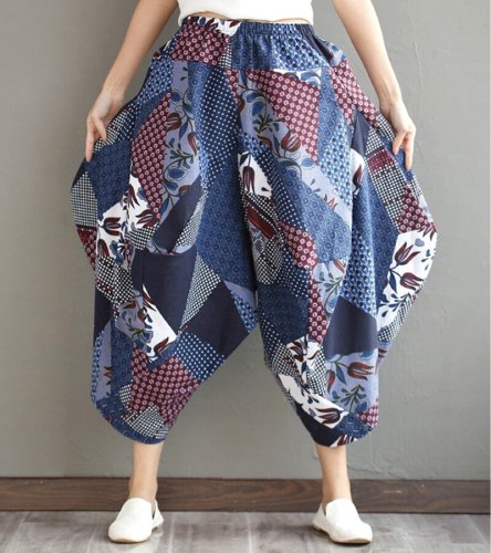 Ethnic Printed Women's Cropped Trousers