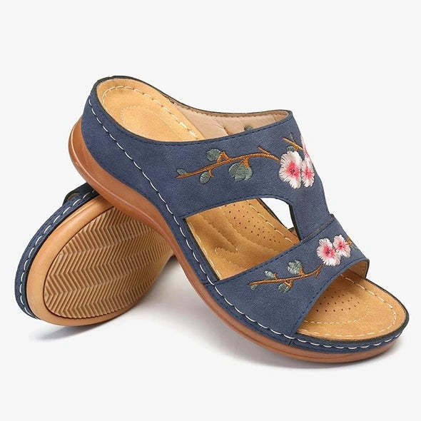 Flower Embroidered Vintage Casual Wedges Sandals