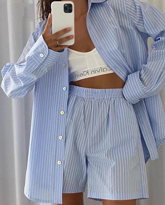Casual Stripe Two-pieces Set