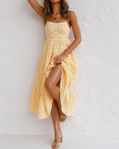 Classic Plaid Printed Summer Dress