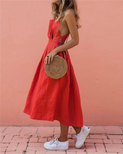 Backless Lace Up Summer Dress