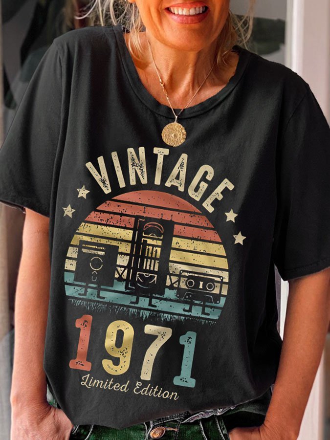 Vintage 1971 Limited Edition Music Print T-Shirt
