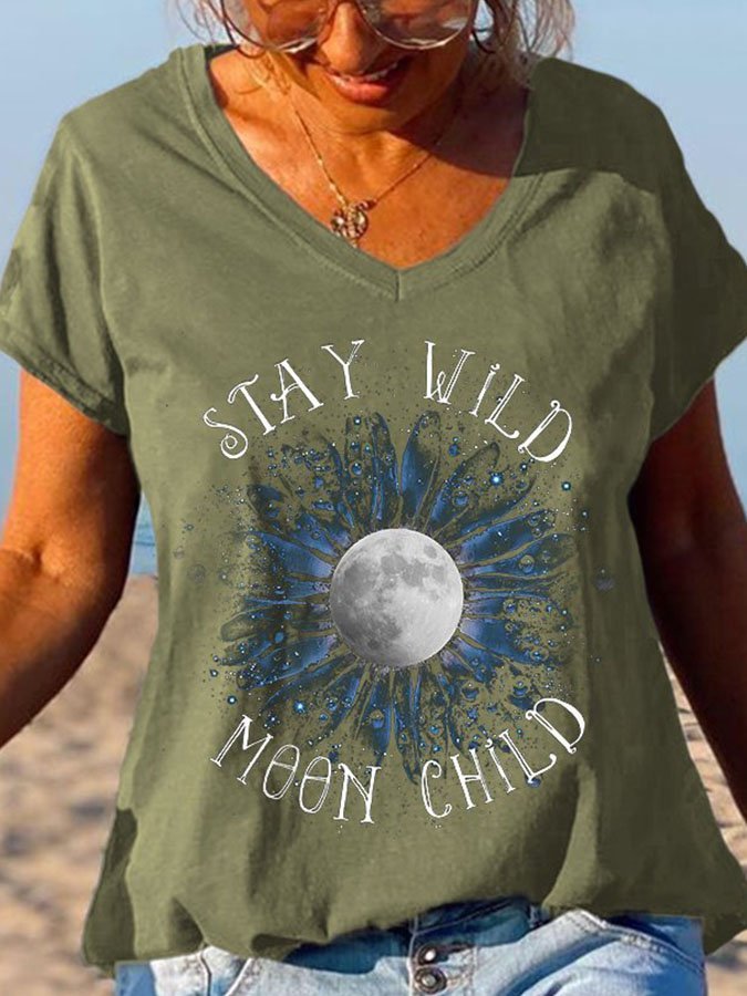 Stay Wild Moon Child Print T-Shirt