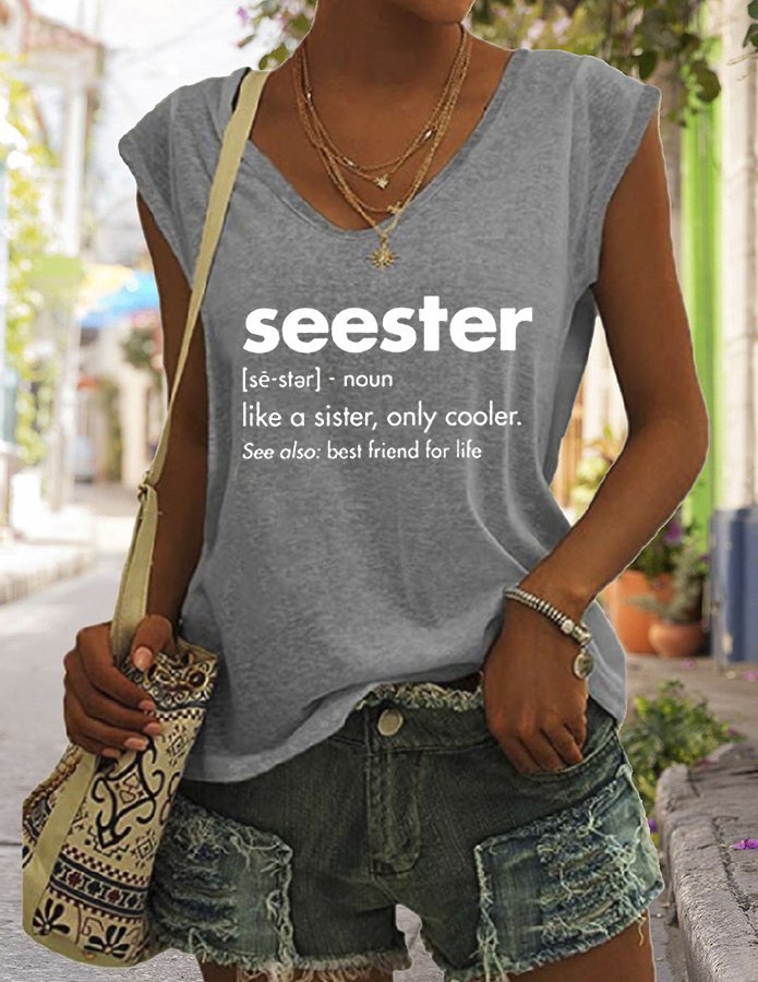 Women's SEESTER Letter Print T-shirt
