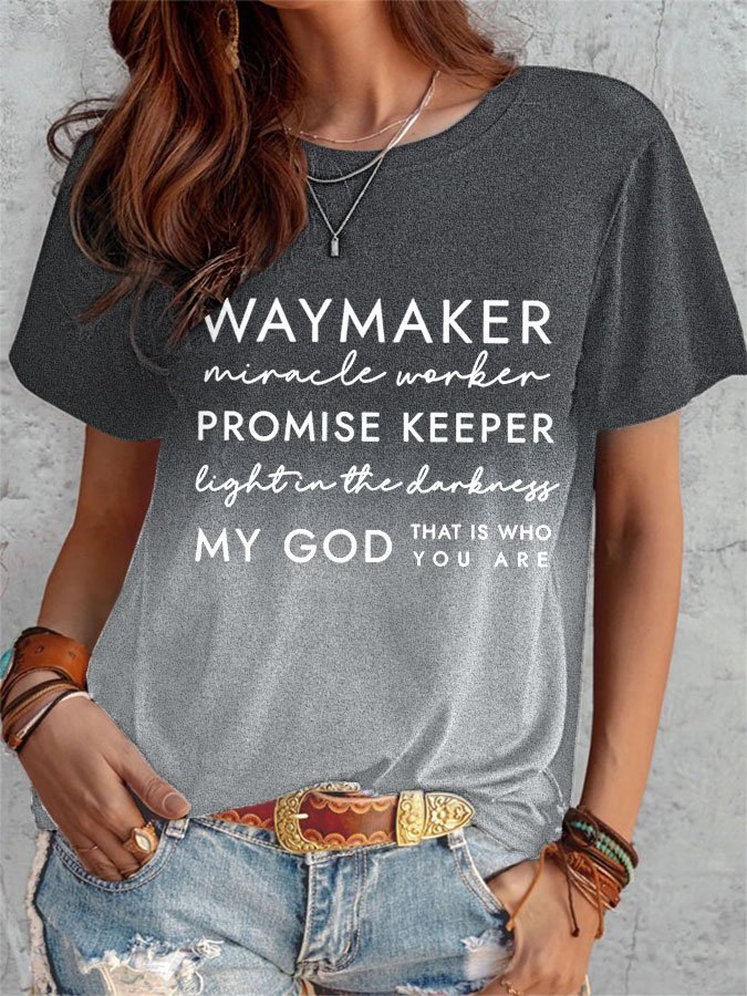 Women's Waymaker My God Print Tee Shirt