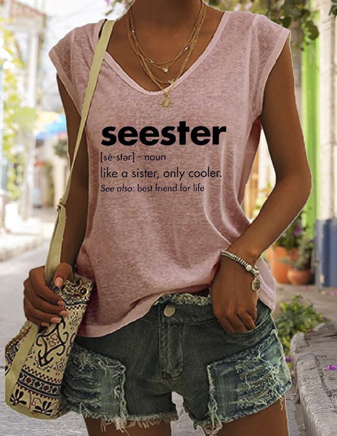 Women's SEESTER Letter Print T-shirt