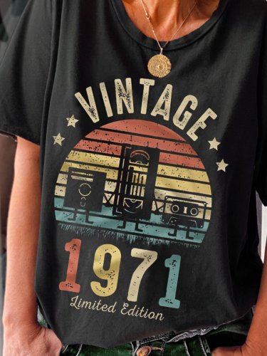 Vintage 1971 Limited Edition Music Print T-Shirt