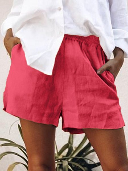 Women's Cotton Linen Casual Simple Shorts