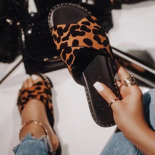 Casual Leopard Print Slippers