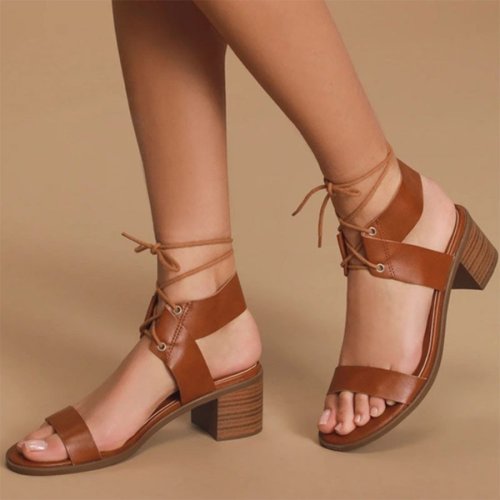 Strappy Slope Heel Sandals