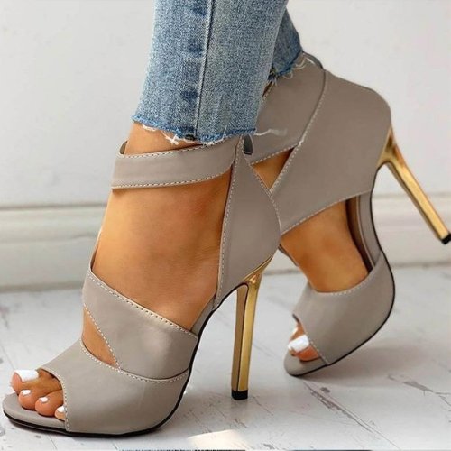 Hollow Fish Mouth Fine High Heel Sandals